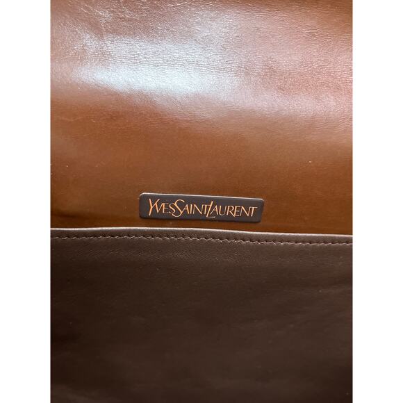 Vintage Yves Saint Laurent Brown Leather Shoulder Bag Model DE 3133 BR 1970-80s - Picture 2 of 16
